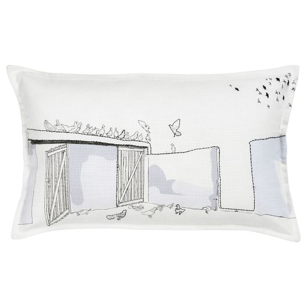 Чехол на подушку, белый сиреневый/ручная работа 65x40 см IKEA LOKALT ЛОКАЛЬТ 304.994.94 - фото 1