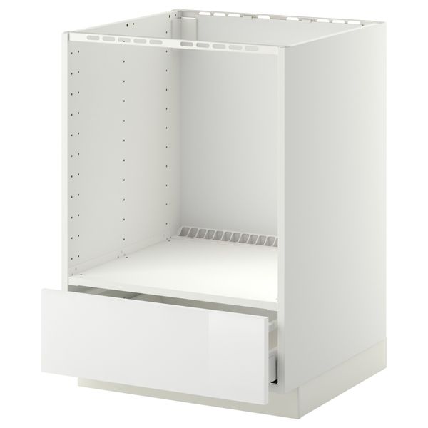 Напольный шкаф для духовки, с ящиком МЕТОД / МАКСИМЕРА, белый, Рингульт белый (60x60 см) - схема-чертеж с размерами