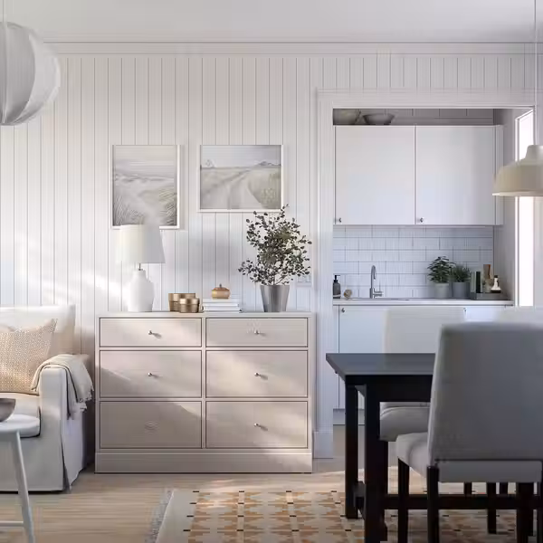 HAVSTA Комод с 6 ящиками - серо-бежевый 121x47x89 см - фото 3