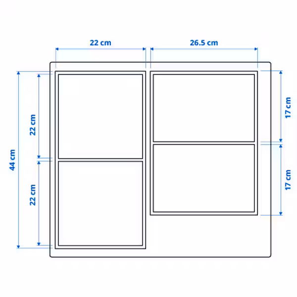 IKEA, дополнительный ракурс - схема-чертеж с размерами