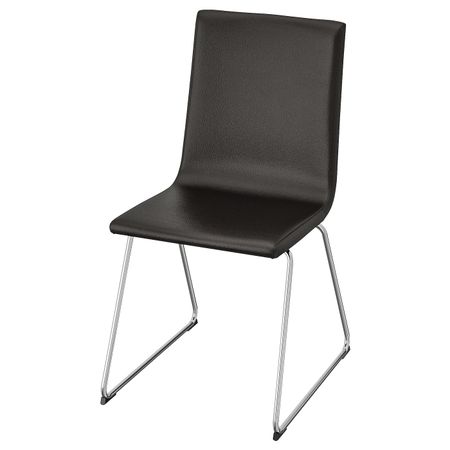 Стул, хромированный/Бумстад черный IKEA VOLFGANG ВОЛЬФГАНГ 004.023.56