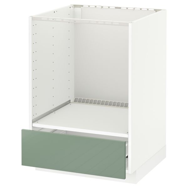 Напольный шкаф для духовки, с ящиком МЕТОД / ФОРВАРА, белый, Калларп светло-зеленый (60x60 см) - схема-чертеж с размерами