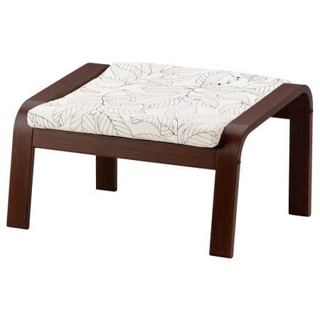 Табурет для ног ПОЭНГ, коричневый, Висланда черный/белый
