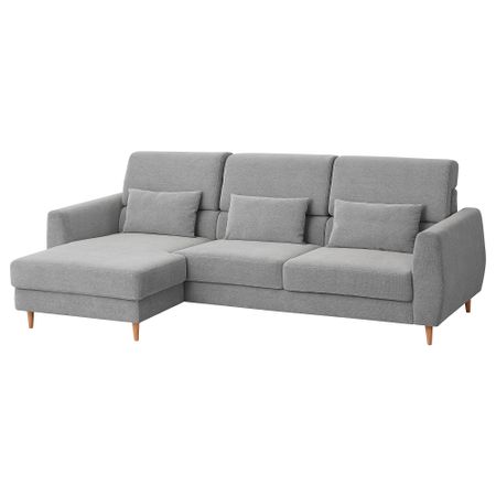 3-местный диван, с козеткой, левый Tallmyra белый, черный IKEA SLATORP 104.715.04
