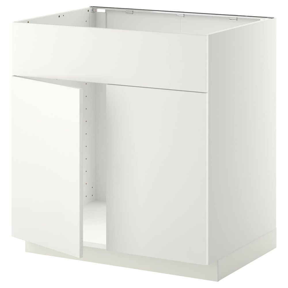 Напольный шкаф под мойку 2 дверцы, фронтальных пнл, белый/Хэггеби белый 80x60 см IKEA METOD МЕТОД 092.262.93 - схема-чертеж с размерами