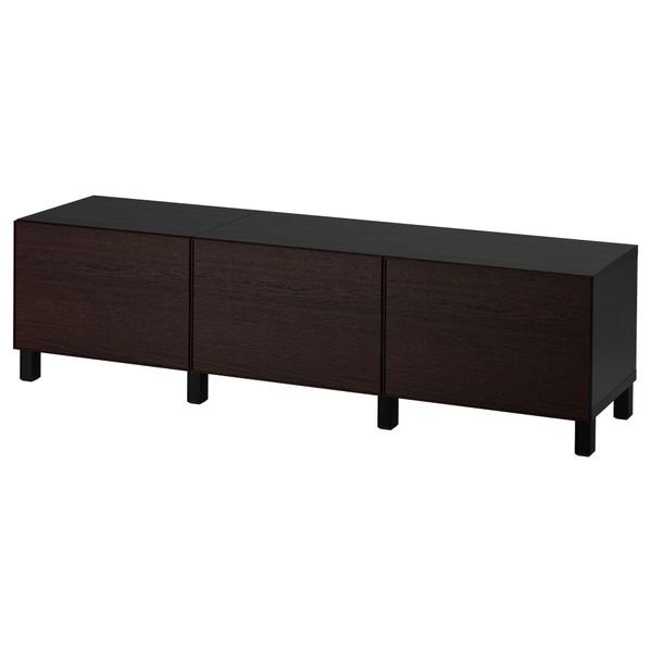 Комбинация для хранения с ящиками БЕСТО, черно-коричневый, Инвикен черно-коричневый (180x40x48 см) - фото 1