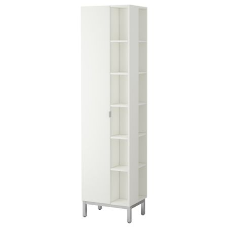 Высокий шкаф 1 дверца, 2 торцевой секции ЛИЛЛОНГЕН, белый (50x38x194 см)