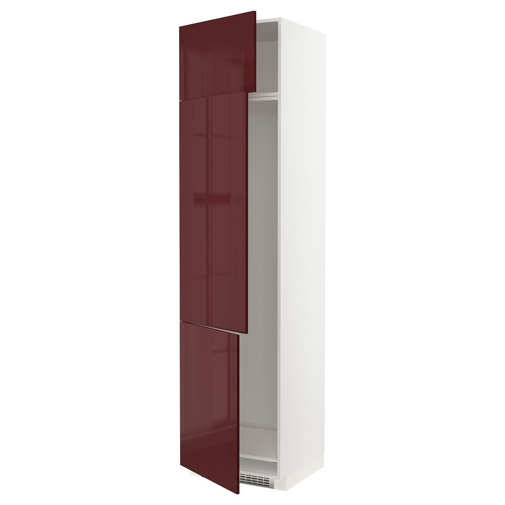 Высокий шкаф для холодильник, морозилки, 3 дверцы, 60x60x240 cm IKEA METOD МЕТОД 094.693.09 - фото 1