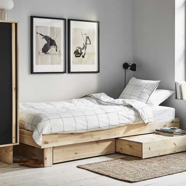 GLAMBERGET Раздвижная кровать с ящиками - сосна 80-160x200 см - фото 2
