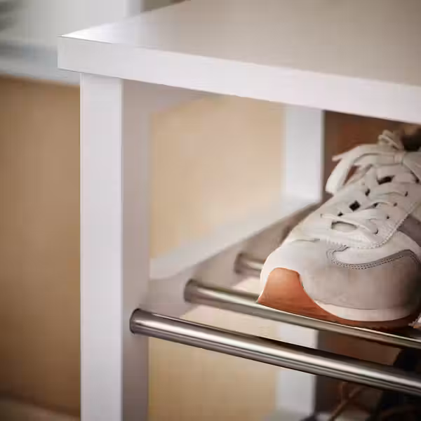 TJUSIG Скамья с полкой для обуви - белый 108x34x50 см - фото 5