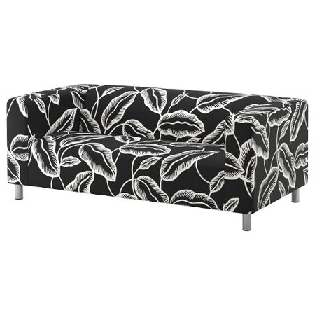 Диван 2-местный КЛИППАН, Авсиктлиг белый/черный