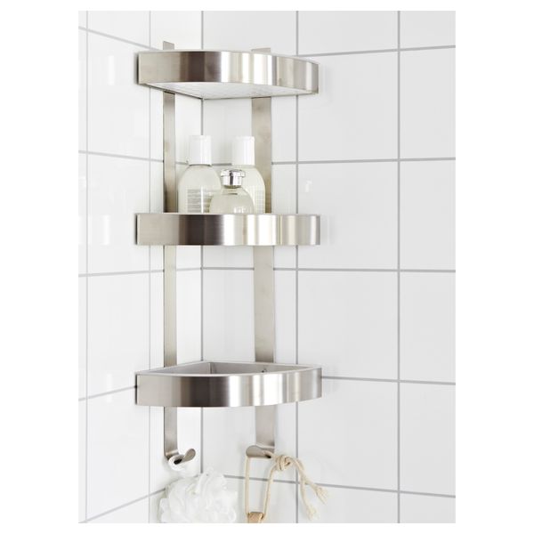 Настенная полочный модуль, угловой ГРУНДТАЛЬ, нержавеющ сталь (26x58 см) - схема-чертеж с размерами