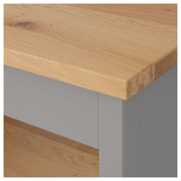 Кухонный стол-остров ТОРНВИКЕН, серый, дуб (72x52 см) - схема-чертеж с размерами