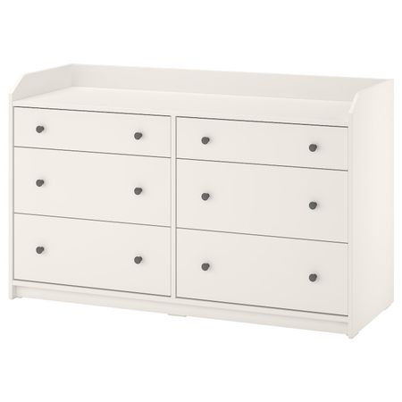 Комод с 6 ящиками, белый 138x84 см IKEA HAUGA ХАУГА 804.073.07