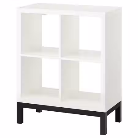 KALLAX Стеллаж с основанием - глянцевый/белый/чёрный 77x94 см