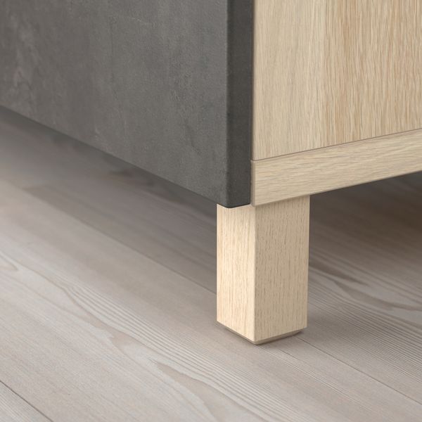 Комбинация для хранения с дверцами, под беленый дуб Кэлльв/Стуббарп/темно-серый под бетон 180x42x74 см IKEA BESTÅ БЕСТО - фото 7