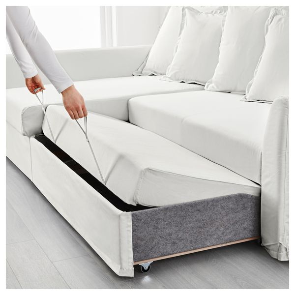 Диван-кровать угловой ХОЛЬМСУНД, Ранста белый - фото 7