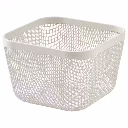 IKEA 365+ Корзина для хранения продуктов - металлический/белый 14x14x10 см