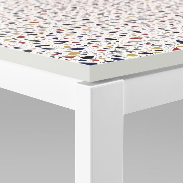 Стол, мозаичный орнамент/белый 75x75 см IKEA MELLTORP МЕЛЬТОРП 593.908.65 - фото 2