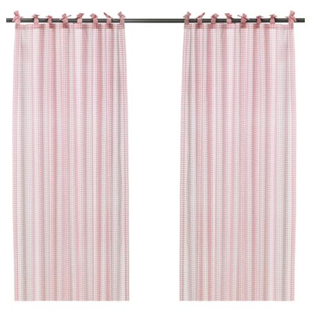 Гардина, 2 шт НИВАКЕН, розовый (120x175 см)