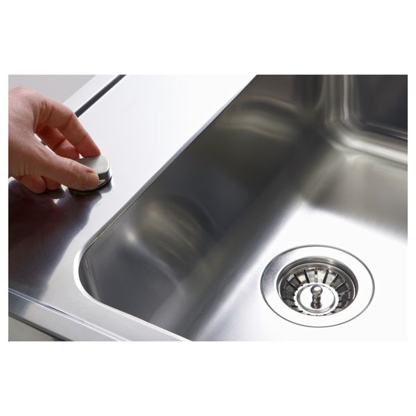 Механизм для сифона АТЛАНТ, цвет нержавеющей стали - схема-чертеж с размерами