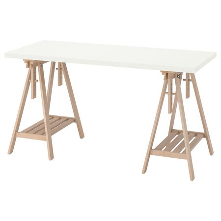 Письменный стол, белый, береза 140x60 см IKEA LAGKAPTEN ЛАГКАПТЕН / MITTBACK МИТТБАКК 694.171.95