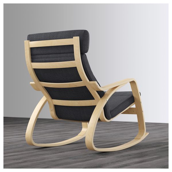 Кресло-качалка ПОЭНГ, березовый шпон, Хилларед антрацит - схема-чертеж с размерами