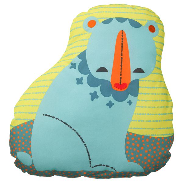 Подушка ЛАТТО, медведь, синий зеленый (47x49 см) - фото 1