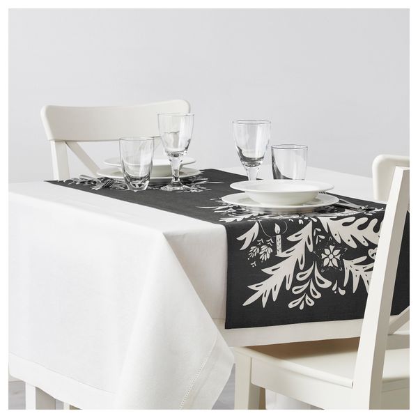 Дорожка настольная ВИНТЕР 2016, серый, белый (45x140 см) - схема-чертеж с размерами