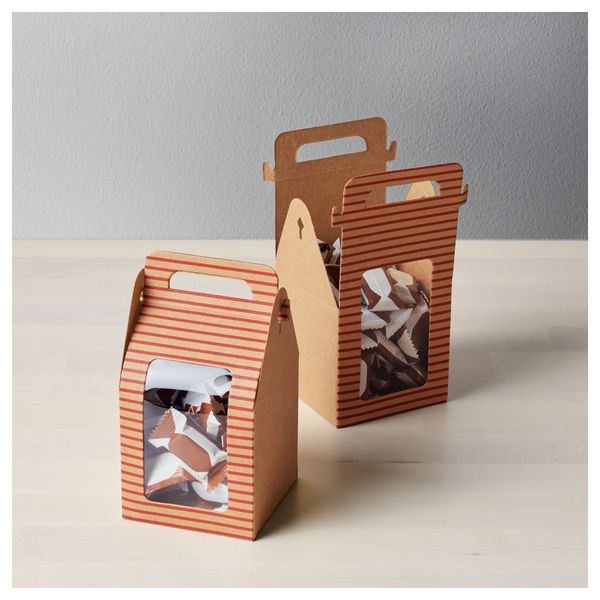 Коробка подарочная ВИНТЕР 2016, естественный, красный (8x8 см) - схема-чертеж с размерами