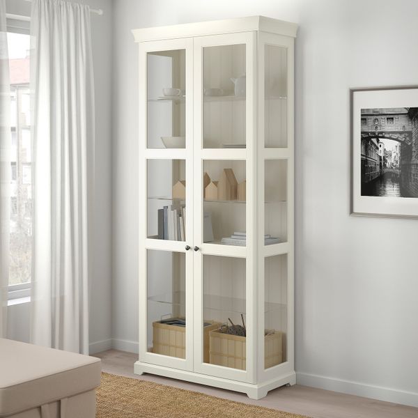 Шкаф-витрина, белый 96x214 см IKEA LIATORP ЛИАТОРП 904.397.27 - фото 2