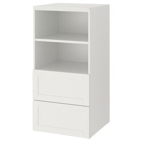 SMÅSTAD / PLATSA Стеллаж - белый с рамой/с 2 ящиками 60x57x123 см