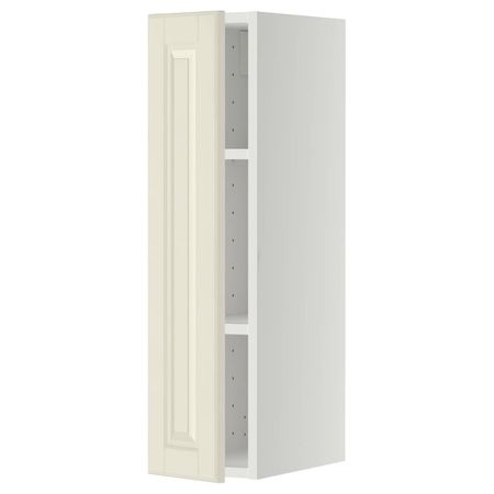Навесной шкаф с полками, белый/Будбин белый с оттенком 20x80 см IKEA METOD МЕТОД 894.452.77
