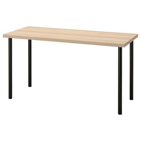 Письменный стол, под беленый дуб/черный 140x60 см IKEA LAGKAPTEN ЛАГКАПТЕН / ADILS АДИЛЬС 194.172.54