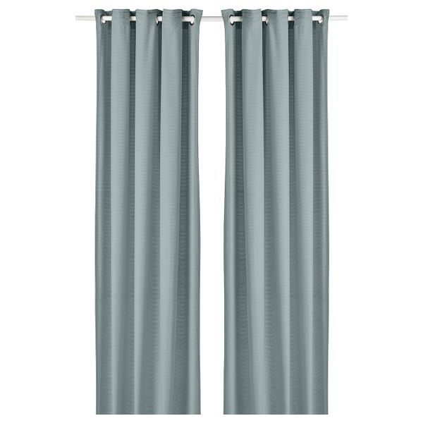 Гардины, 2 шт., голубой 145x300 см IKEA MOALINA МОАЛИНА 404.910.63 - фото 1