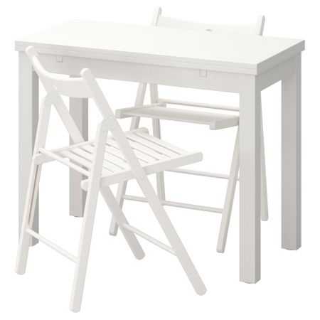 Стол и 2 стула БЬЮРСТА / ТЕРЬЕ, белый, белый (50 см)