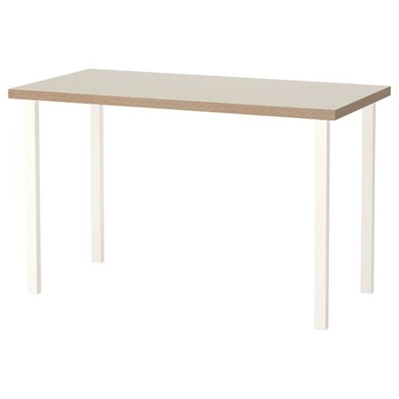 Стол, бежевый, белый, 120x60 см IKEA ЛИННМОН / ГОДВИН 092.792.53