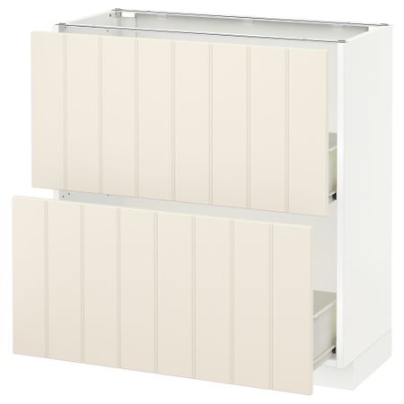 Напольный шкаф с 2 ящиками МЕТОД / ФОРВАРА, белый, Хитарп белый с оттенком