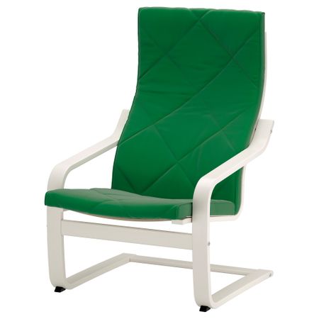 Кресло ПОЭНГ, белый, Сандбакка зеленый