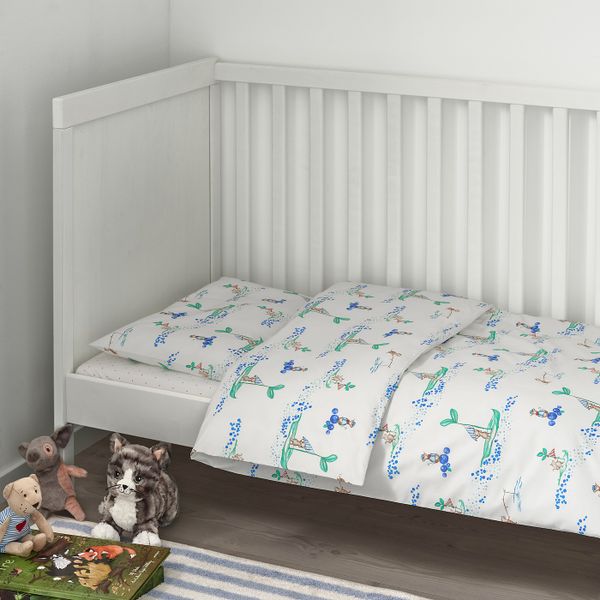 Детское постельное белье, 3 предм., плывущий мышонок 60x120 см IKEA RÖDHAKE РЁДХАКЕ 904.401.89 - фото 3