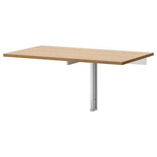 Стол откидной стенного крепежа БЬЮРСТА, дубовый шпон (90x50 см) - фото 1