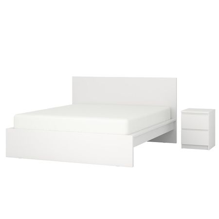 Комплект мебели для спальни,2 предм, белый 180x200 см IKEA MALM МАЛЬМ 094.882.80