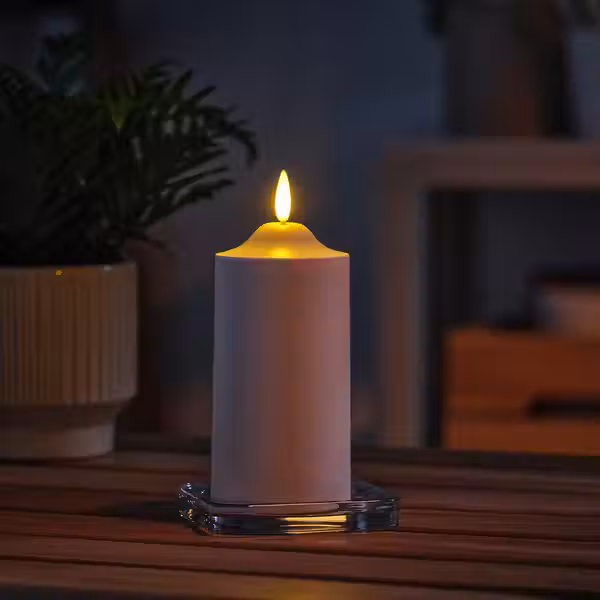 SMÅLOM LED свеча - с батарейным питанием белый 14 см - фото 2