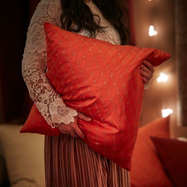 Чехол на подушку, ришелье оранжевый 50x50 см IKEA LJUVARE ЛЬЮВАРЕ 604.921.08 - схема-чертеж с размерами