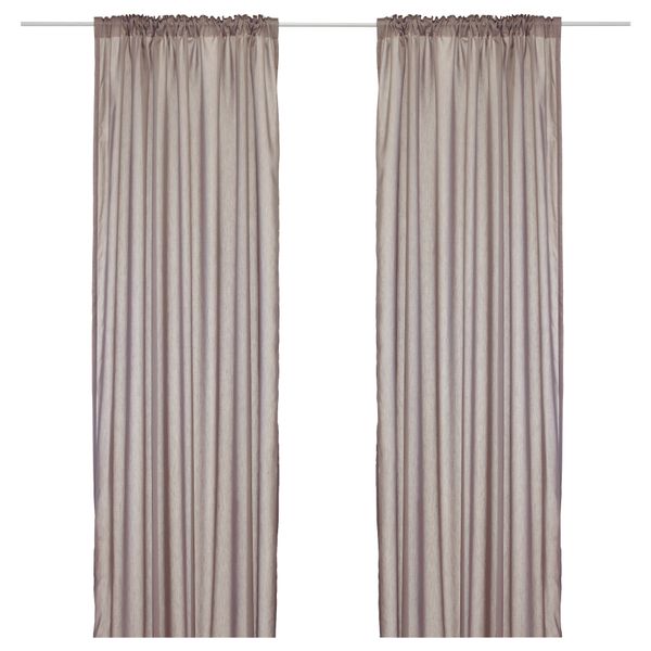 Гардины, 2 шт. ТОРХИЛЬД, светло-коричневый (145x300 см) - фото 1