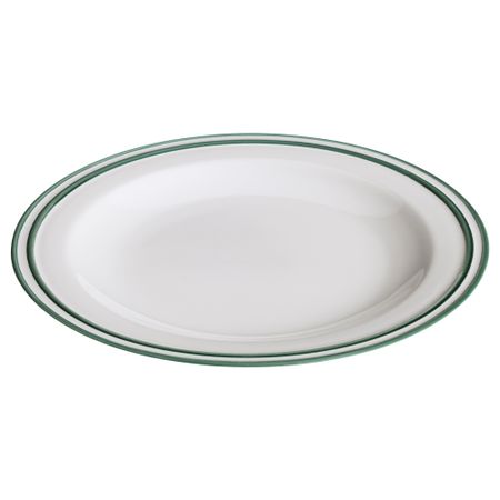 Тарелка ЭНИГТ, белый с оттенком, зеленый (28 см)
