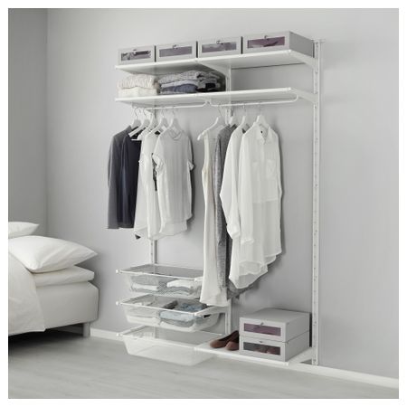 Настенная шина, полки, штанга АЛЬГОТ, белый (132x41x199 см)