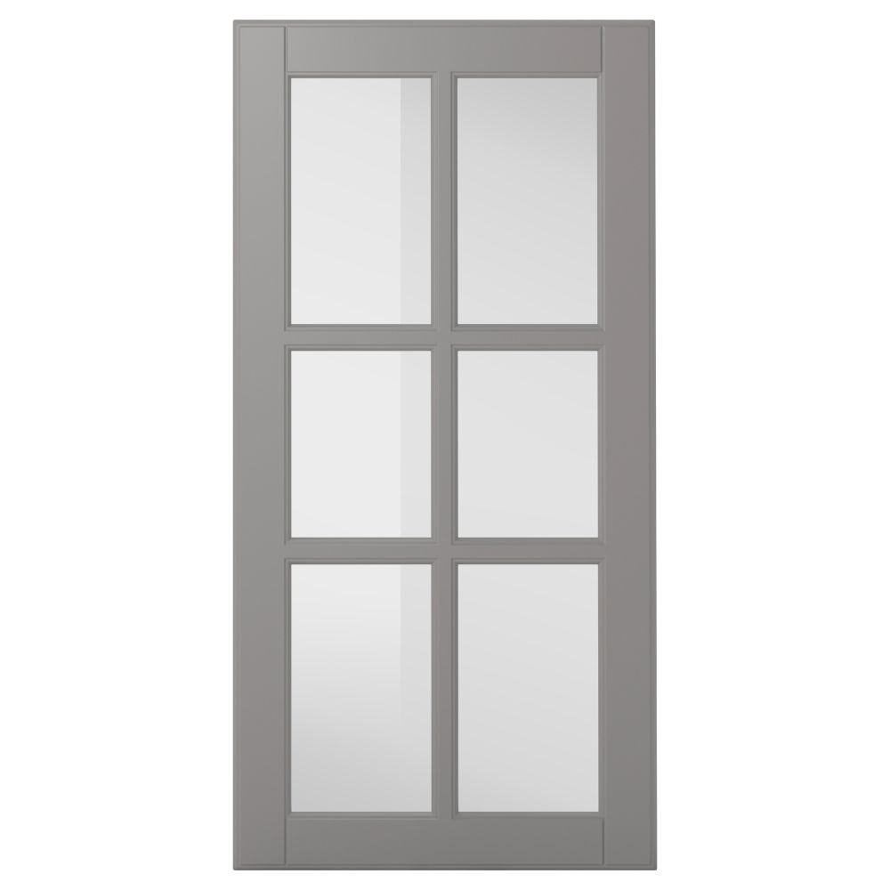 Стеклянная дверь БУДБИН, серый - фото 1