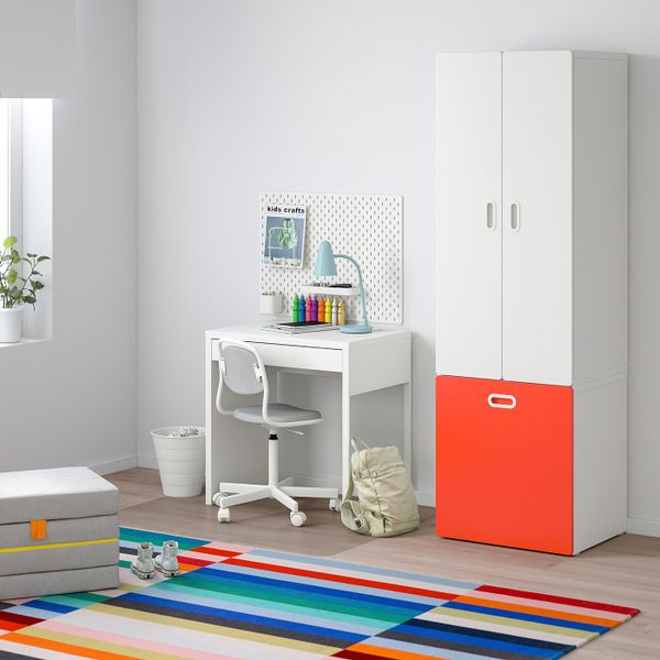 Гардероб с отделением для/игрушек, белый, красный 60x50x192 см IKEA СТУВА / ФРИТИДС 892.796.59 - фото 2
