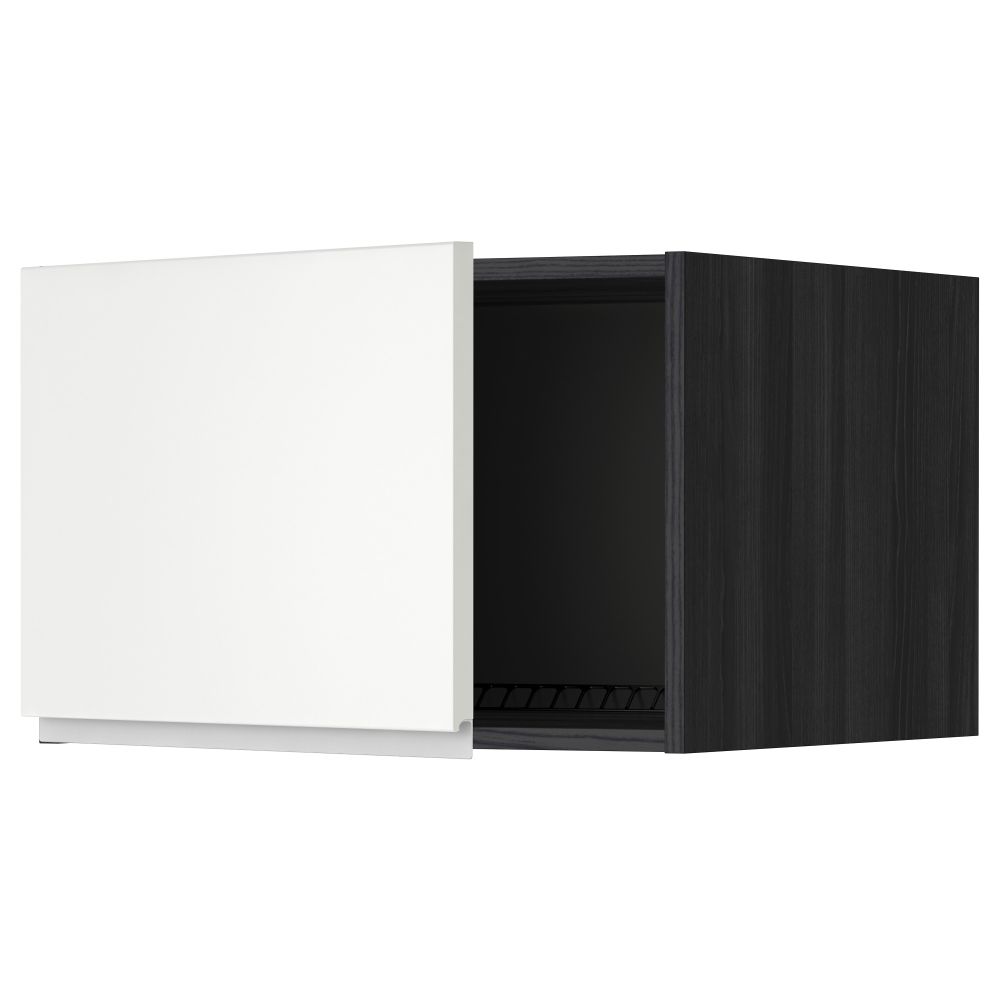 Верхний шкаф на холодильник, морозильник МЕТОД, черный, Нодста белый - схема-чертеж с размерами